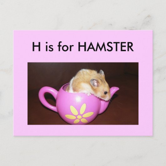 Carte Postale "H" est pour Hamster Alphabet (Devant)