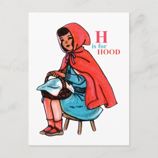 Carte Postale 'H' est pour Hood (Devant)
