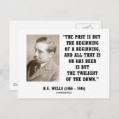 Carte Postale H.G. Wells Passé N'Est Que Le Début D'Un Début (Devant / Derrière)