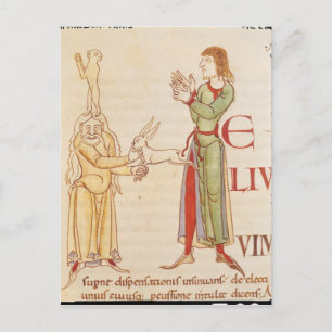 Carte Postale 'H' initial sous la forme de deux jurés