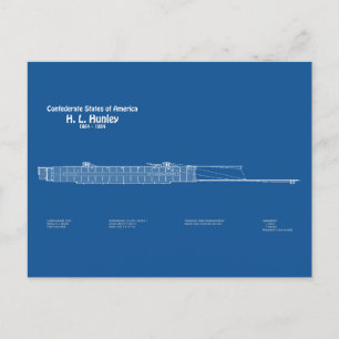 Carte Postale H. L. Hunley - Plan directeur des navires