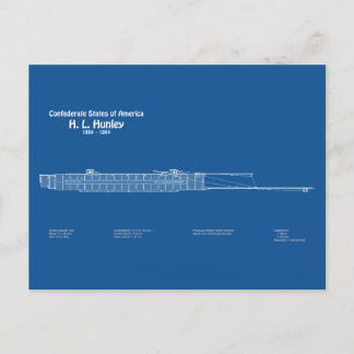 Carte Postale H. L. Hunley - Plan directeur des navires