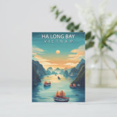 Carte Postale Ha Long Bay Vietnam Retro Southeast Asia Coastal (Debout devant)