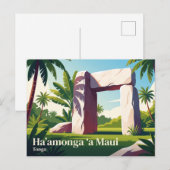 Carte Postale Ha'amonga 'a Maui Tonga (Devant / Derrière)