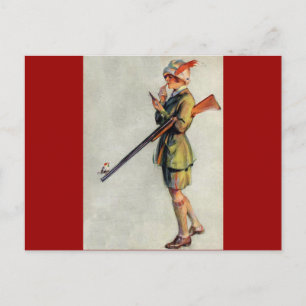 Carte Postale Habillé Pour La Chasse