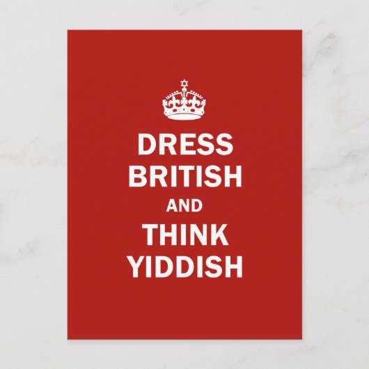 Carte Postale Habillez les Anglais et pensez Yiddish (Devant)