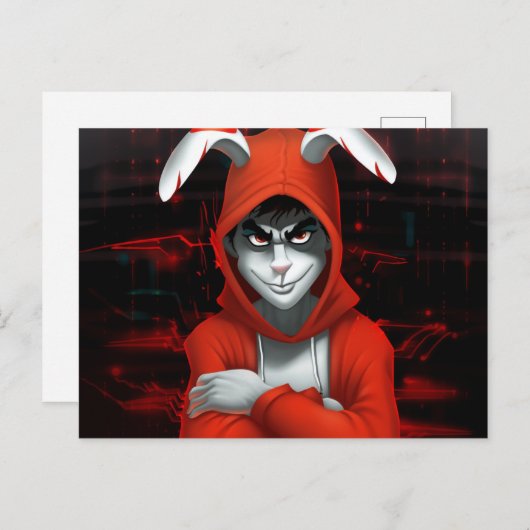 Carte Postale Hacker Lapin (Devant / Derrière)