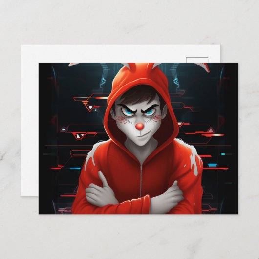 Carte Postale Hacker Lapin (Devant / Derrière)