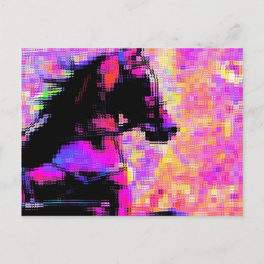 Carte Postale Hackney in Harness Glitch Art (Devant)