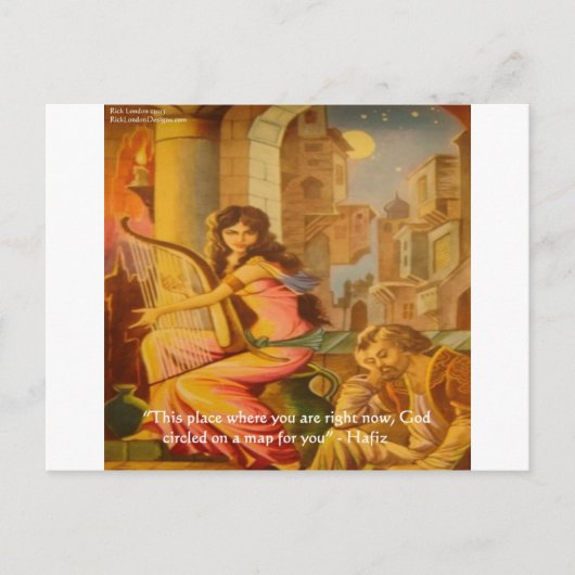 Carte Postale Hafiz Citation de sagesse du "cercle de Dieu" (Devant)