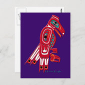 Carte Postale Haida Eagle Amérindien Conception de la faune (Devant / Derrière)
