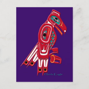 Carte Postale Haida Eagle Amérindien Conception de la faune