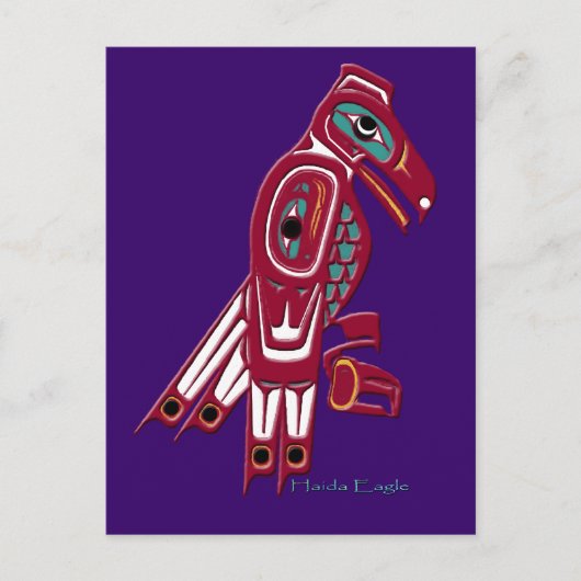 Carte Postale Haida Eagle Amérindien Conception de la faune (Devant)