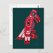 Carte Postale Haida Eagle Amérindien Conception de la faune (Devant / Derrière)