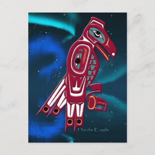 Carte Postale Haida Eagle & Aurora Amérindiens Art Design (Devant)
