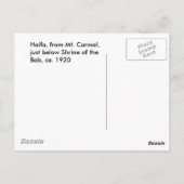 Carte Postale Haïfa - du mont Carmel, années 1920 (Dos)