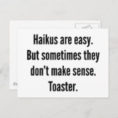 Carte Postale Haikus est facile (Devant / Derrière)