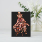 Carte Postale Haine folle avec dessin de lièvre de mars (Debout devant)