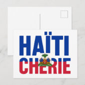 Carte Postale Haïti Chérie - Drapeau haïtien (Devant / Derrière)