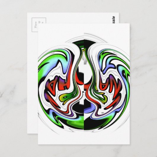 Carte Postale Hakuna Matata avec tourbillon et dégradations Abst (Devant / Derrière)