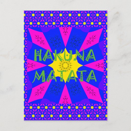 Carte Postale Hakuna Matata Beautiful Amazing Design Colors (Devant)