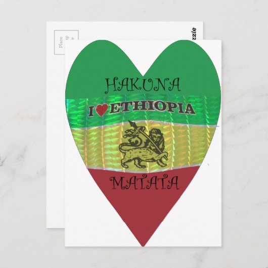 Carte Postale Hakuna Matata J'aime l'Éthiopie Couleurs.png (Devant / Derrière)