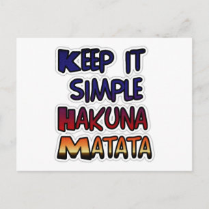 Carte Postale Hakuna Matata Keep it Simple Cadeaux