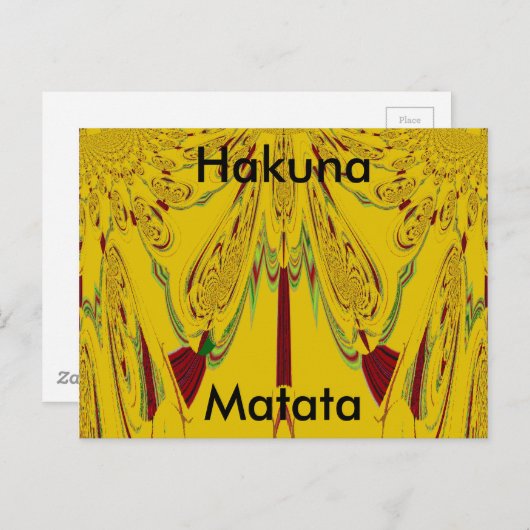 Carte postale Hakuna Matata Modèle horizontal (Devant / Derrière)