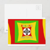 Carte Postale Hakuna Matata Rasta Couleur Rouge Or Vert (Devant / Derrière)