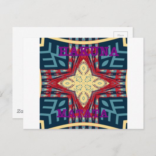 Carte Postale Hakuna Matata Texte Hope Art Abstrait Design d'imp (Devant / Derrière)