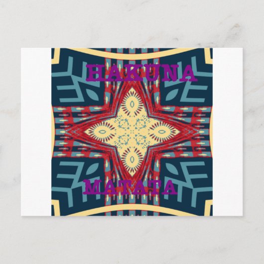 Carte Postale Hakuna Matata Texte Hope Art Abstrait Design d'imp (Devant)