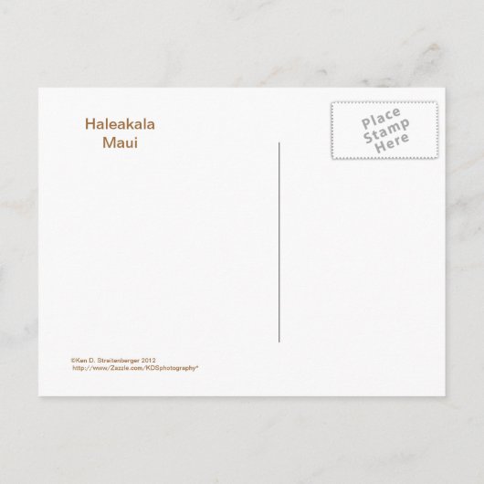 CARTE POSTALE, "HALEAKALA S'ÉLEVANT À TRAVERS LES  (Dos)