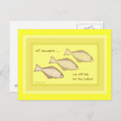 Carte postale Halibut Haiku Art - Carte postale co (Devant / Derrière)