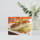 Carte Postale Halibut marocain avec Couscous (Debout devant)