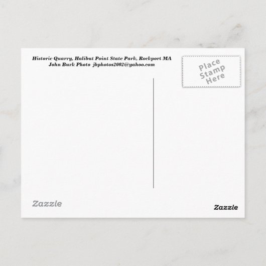 Carte Postale Halibut Point State Park Quarry Rockport Cape Ann (Dos)