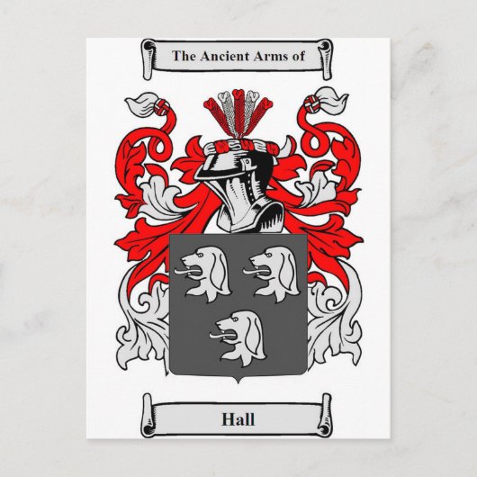 Carte Postale Hall (anglais) Armoiries (Devant)