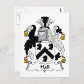 Carte Postale Hall Family Crest (Devant / Derrière)