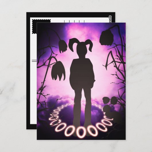 Carte Postale hallo d'oeuf de pâques de singi lapin (Devant / Derrière)