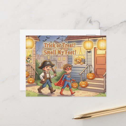 Carte postale Halloween (Devant/Arrière en situation)