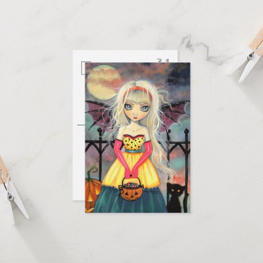 Carte postale Halloween (Devant/Arrière en situation)