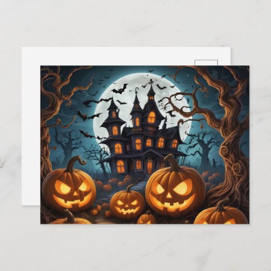 Carte postale Halloween (Devant / Derrière)