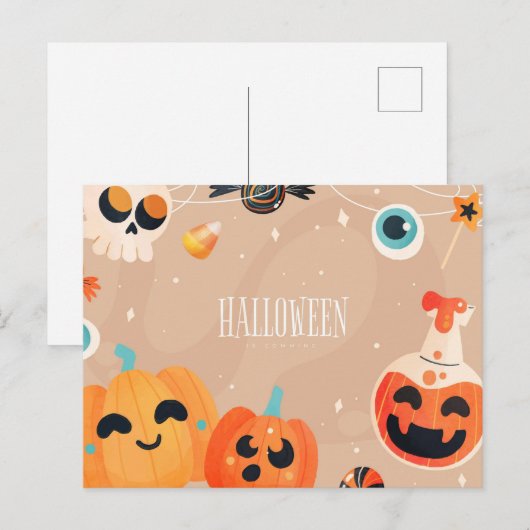 Carte postale Halloween (Devant / Derrière)