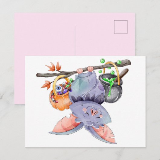 Carte postale Halloween (Devant / Derrière)