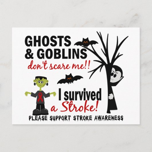 Carte Postale Halloween 1 Stroke Survivant (Devant)