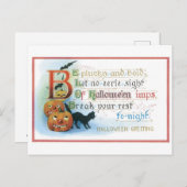 Carte Postale Halloween à l'ancienne (Devant / Derrière)