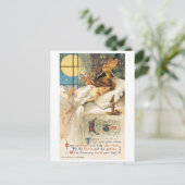 Carte Postale Halloween à l'ancienne, fille aux fées (Debout devant)