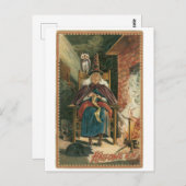 Carte Postale Halloween à l'ancienne, sorcière (Devant / Derrière)