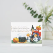 Carte Postale Halloween à l'ancienne, sorcière (Debout devant)