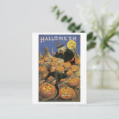 Carte Postale Halloween à l'ancienne, sorcière (Debout devant)