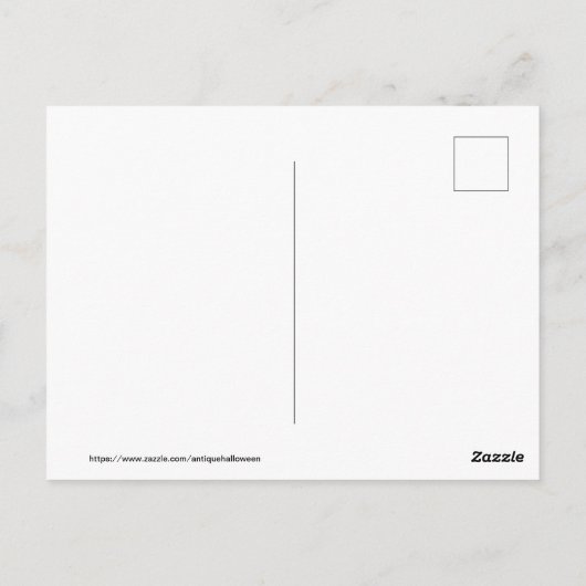 Carte Postale Halloween à l'ancienne, sorcière fille avec chat n (Dos)